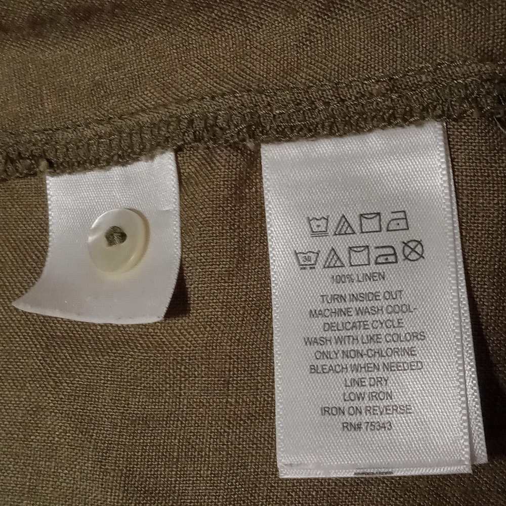 Linen Sleeveless Shirt Dress Tahari 1X - Picture 6 of 6